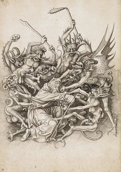 Die Peinigung des hl. Antonius durch Dämonen by Jörg Schweiger — digital art print download