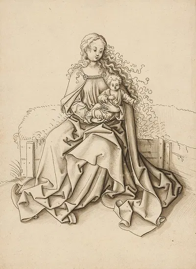 Maria mit dem Kind auf der Rasenbank by Jörg Schweiger — digital art print download