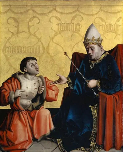 Antipater before Julius Cesar by Konrad Witz, 1435 — digital art print download