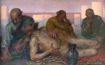 Job and His Friends by Кристиан Захртманн, 1886 - 1887 — digital art print download