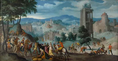 The Encounter of David and Abigail by Lambert Van Noort, 1557 — digital art print download