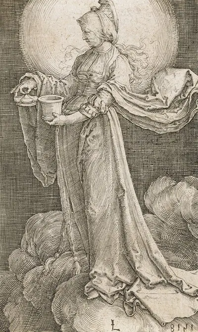Maria Magdalena auf den Wolken by Лукас Ван Лейден, 1518 — digital art print download
