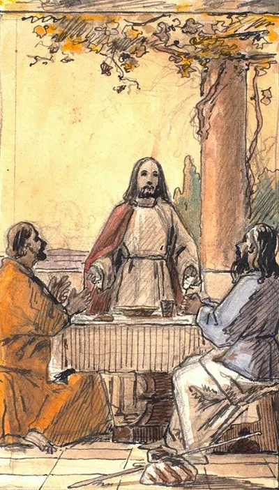 Kristus og de to disciple i Emmaus by Martinus Rørbye, 1842 — digital art print download