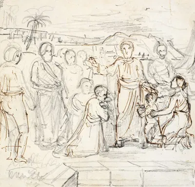 Kristus velsigner de små børn by Данкварт Дрейер, 1840 – 1849 — digital art print download