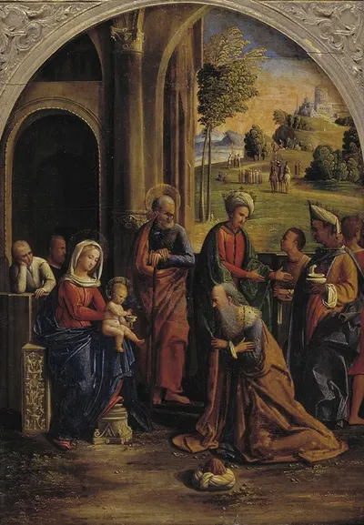 The Adoration of the Kings by Ortolano, 1522 – 1525 — digital art print download