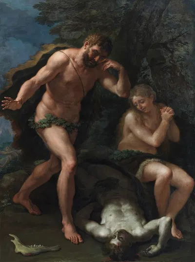 Adam and Eve Lamenting over the Body of Abel by Paolo de Matteis, 1647 – 1705 — digital art print download