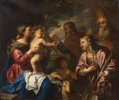 The Mystic Marriage of St Catherine by Питер Тайс, 1638 - 1677 — digital art print download