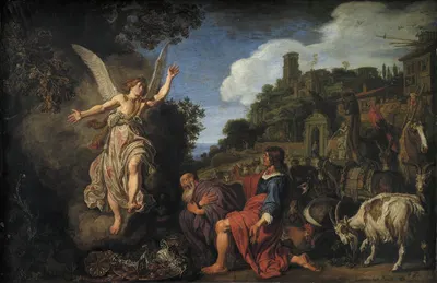 The Angel Raphael Takes Leave of Old Tobit and his Son Tobias by Pieter Lastman, 1618 — digital art print download