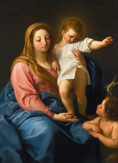The Madonna And Child With The Infant Saint John The Baptist by Pompeo Batoni — digital art print download