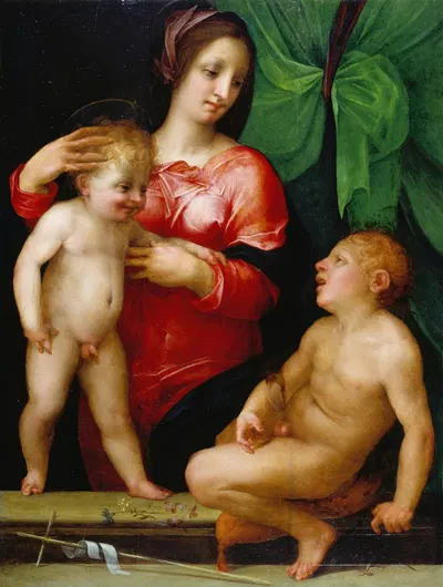 Madonna and Child with the Infant St. John by Rosso Fiorentino, 1515 — digital art print download
