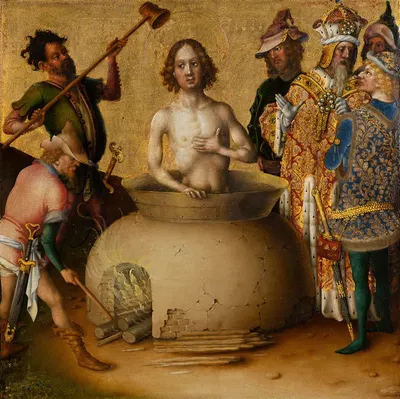 Martyrdom of St. John the Evangelist by Stefan Lochner — digital art print download