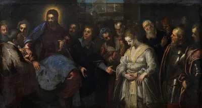 Christ and the Adulteress by Якопо Тинторетто, 1574 - 1635 — digital art print download