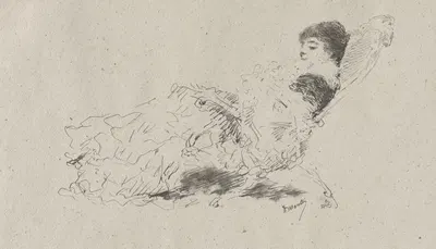 The Artist's Daughter Eleonora Reclining on a Chaise-Longue by Доменико Морелли, 1879 — digital art print download