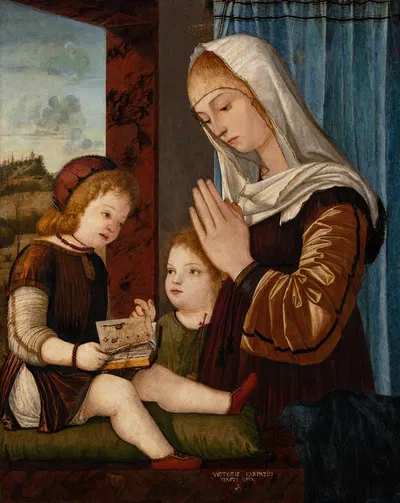 Madonna and Child with the Infant St. John by Витторе Карпаччо — digital art print download