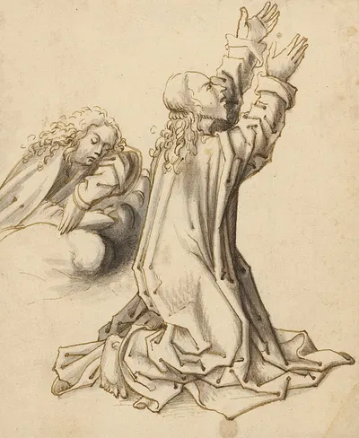 Christ on the Mount of Olives, with John sleeping by Workshop of Hans Holbein the elder, 1500 — digital art print download