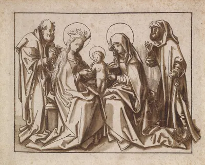 Die heilige Sippe (Anna Selbdritt mit Joseph und Joachim) by Workshop of Hans Holbein the elder, 1500 — digital art print…