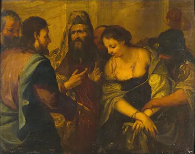 Christ and the Adulteress by Антонио Карнео — digital art print download