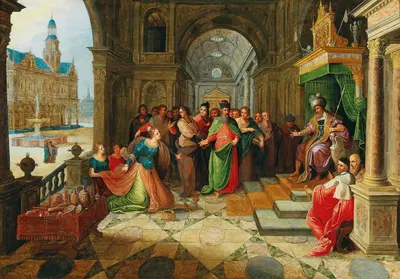 King Solomon and the Queen of Sheba by Антверпенская школа — digital art print download