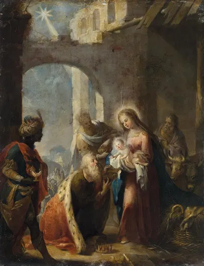 The Adoration of the Magi by Austrian School — digital art print download