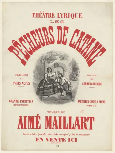 Théâtre Lyrique. Les Pêcheurs de Catane by Léon Loire, 1861 — digital art print download