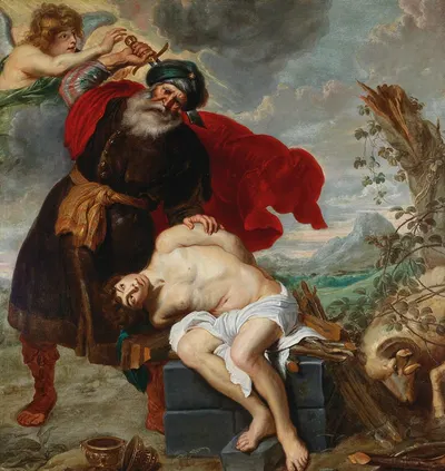 The Sacrifice of Isaac by Корнелис де Вос — digital art print download