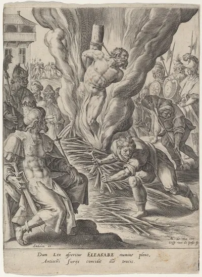 Eleazar Burned by Antiochus by Crispijn van de Passe I, 1591 — digital art print download