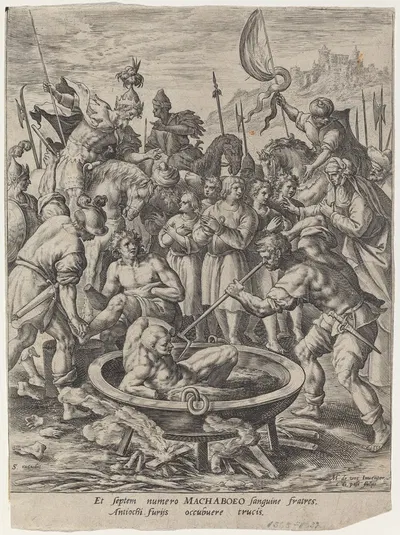 The Seven Maccabean Brothers Killed by Antiochus by Crispijn van de Passe I, 1591 — digital art print download