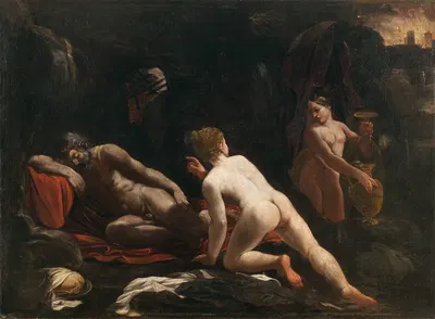 Lot and his Daughters by Emilian School — digital art print download