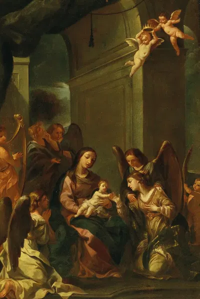 The mystical Marriage of Saint Catherine by Emilian School — digital art print download