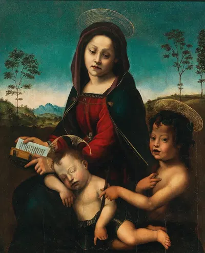 Madonna and Child with the Infant Saint John the Baptist by Florentine School — digital art print download