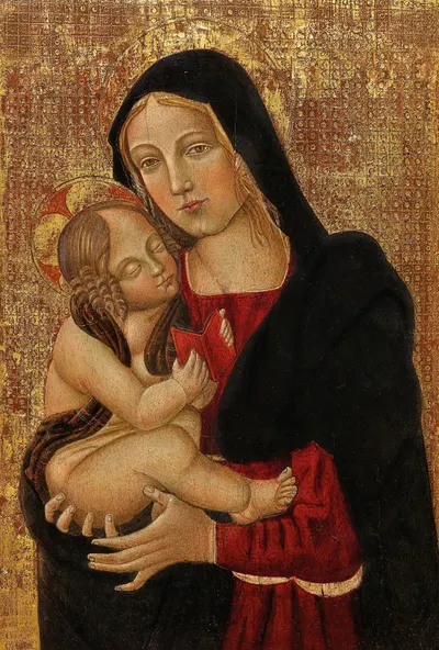 The Madonna teaching the Child to read by Follower of Filippo Lippi — digital art print download