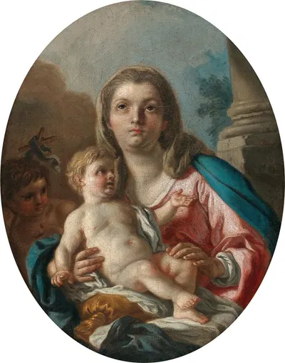 Madonna and Child with the Infant Saint John the Baptist by Франческо де Мура — digital art print download