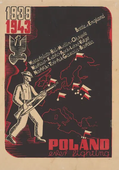 Poland ever fighting by Leopold Haar, 1943 — digital art print download