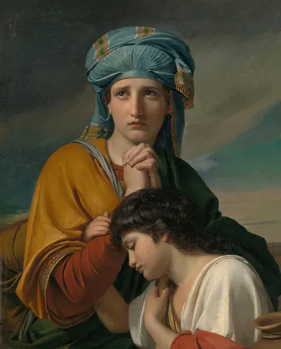 Hagar in the Wilderness by Франсуа-Жозеф Навез, 1819 — digital art print download