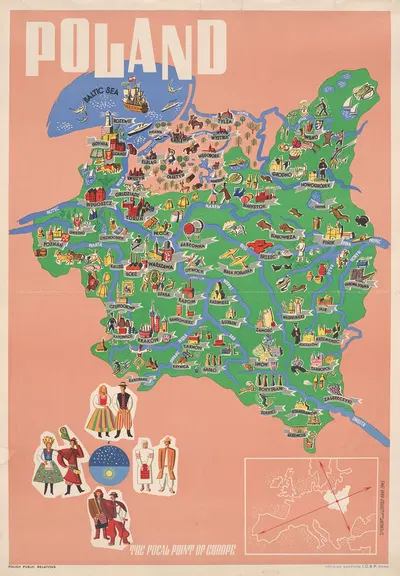 Poland. The Focal Point of Europe by Leopold Haar, 1945 — digital art print download