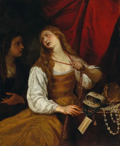 The Conversion of Mary Magdalene by Giovanni Andrea de' Ferrari — digital art print download