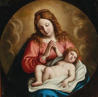 The Madonna and Child by Джованни Баттиста Сальви да Сассоферрато — digital art print download