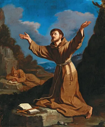 Saint Francis receiving the Stigmata by Гверчино — digital art print download
