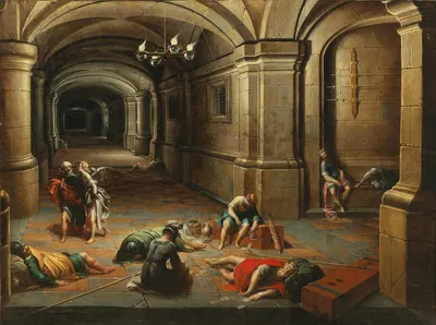 A prison interior with the Liberation of Saint Peter by Хендрик ван Стенвейк Младший — digital art print download