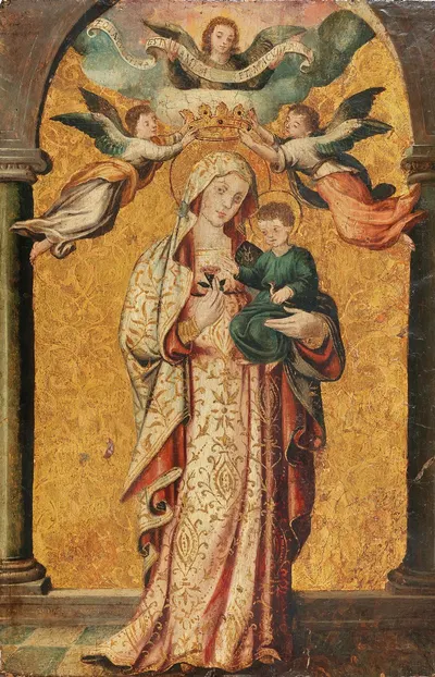 The Coronation of the Madonna by Angels, holding the Child by Итальянская школа — digital art print download