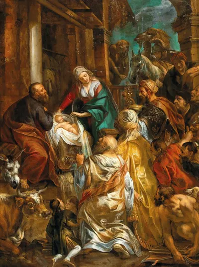 The Adoration of the Magi by Якоб Йордаанс — digital art print download
