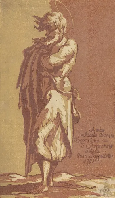 Male Saint Standing, with Folded Arms, Facing to the Left by Джон Скиппе, 1781 — digital art print download