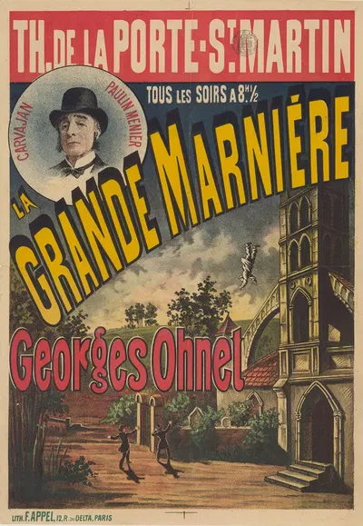 Théâtre de la Porte St-Martin. La grande Marnière. Drame de Georges Ohnet by Lith. F. Appel, 1888 — digital art print…