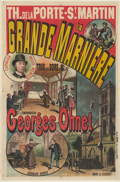 Théâtre de la Porte St-Martin. La grande Marnière. Drame de Georges Ohnet by Lith. F. Appel, 1888 — digital art print…
