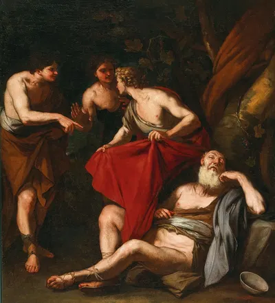 The Drunkenness of Noah by Luca Giordano — digital art print download