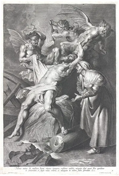 Job Tormented by Demons and Abused by His Wife by Lucas Emil Vorsterman — digital art print download