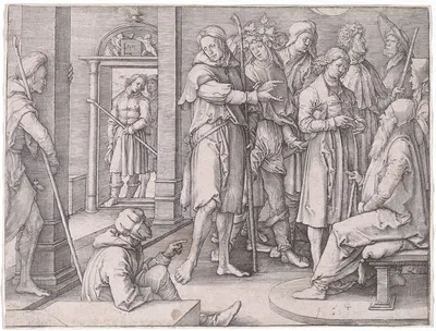 Joseph Interprets His Dream to Jacob by Лукас Ван Лейден, 1512 — digital art print download