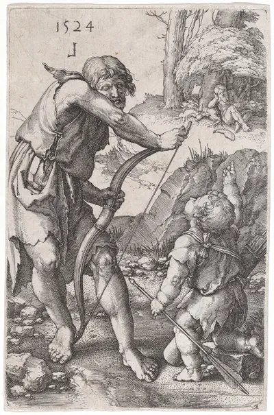 Lamech and Cain by Лукас Ван Лейден, 1524 — digital art print download