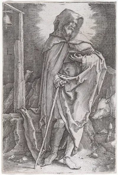 Saint Anthony by Лукас Ван Лейден, c. 1521 — digital art print download