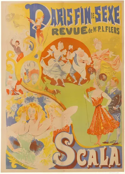 Scala. Paris fin de sexe, revue de Mr P.L. Flers by Lith. G. Bataille, 1895 — digital art print download
